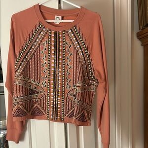 Embellished Coral Top